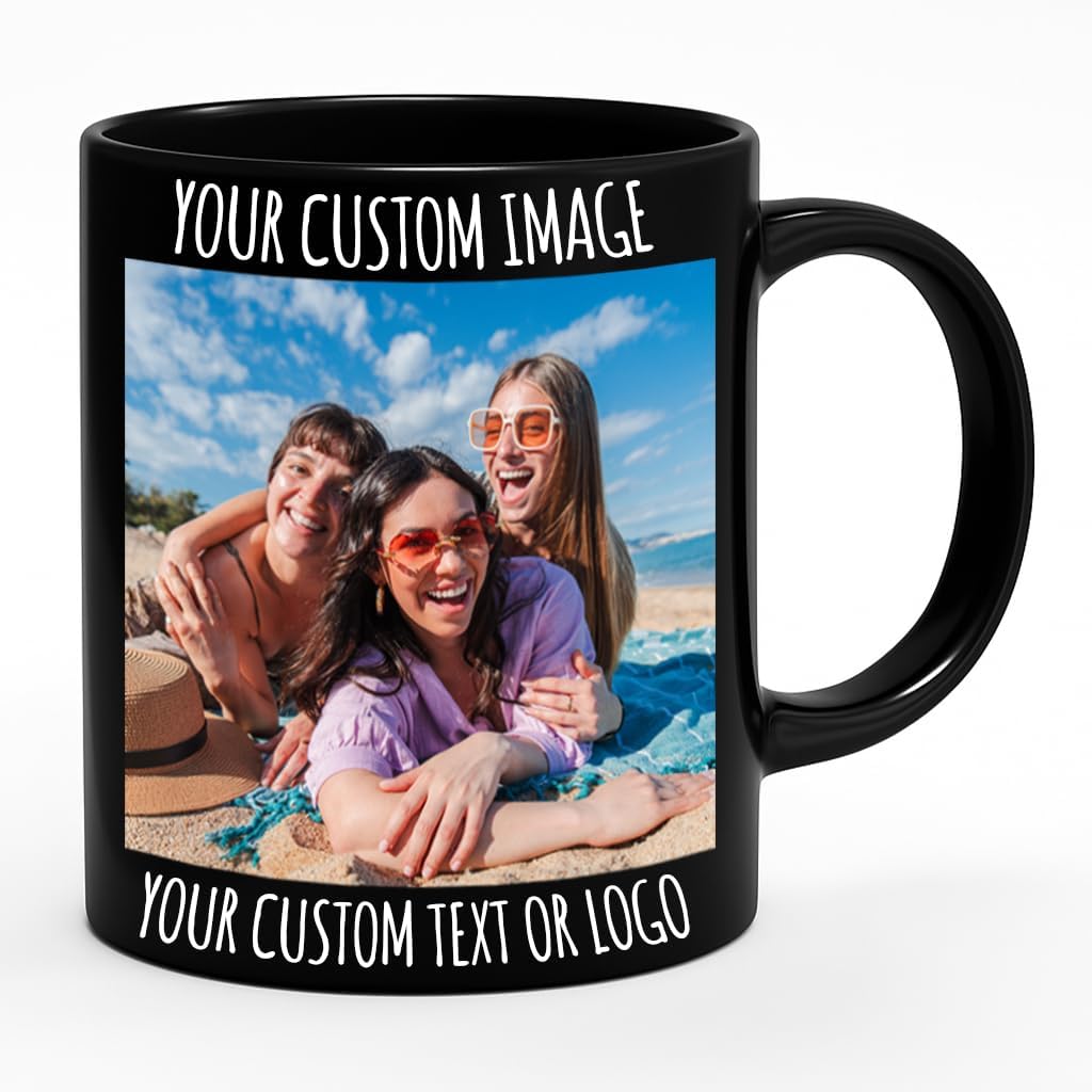 61UAVnbdMYL._AC_SL1024_ Personalized Ceramic Coffee Mug – Custom Photo, Text & Logo Print Cup (11 oz / 15 oz)(Bunfle of 10) - Image 1