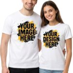 Custom Personalized Cotton T-Shirt – Front & Back Print Design Your Own Tee(Bundle of 10 Products)