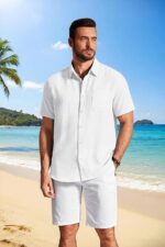COOFANDY MEN’S TEXTURED BUTTON DOWN SUMMER SHIRT(bundle of 10 Products) - Image 3